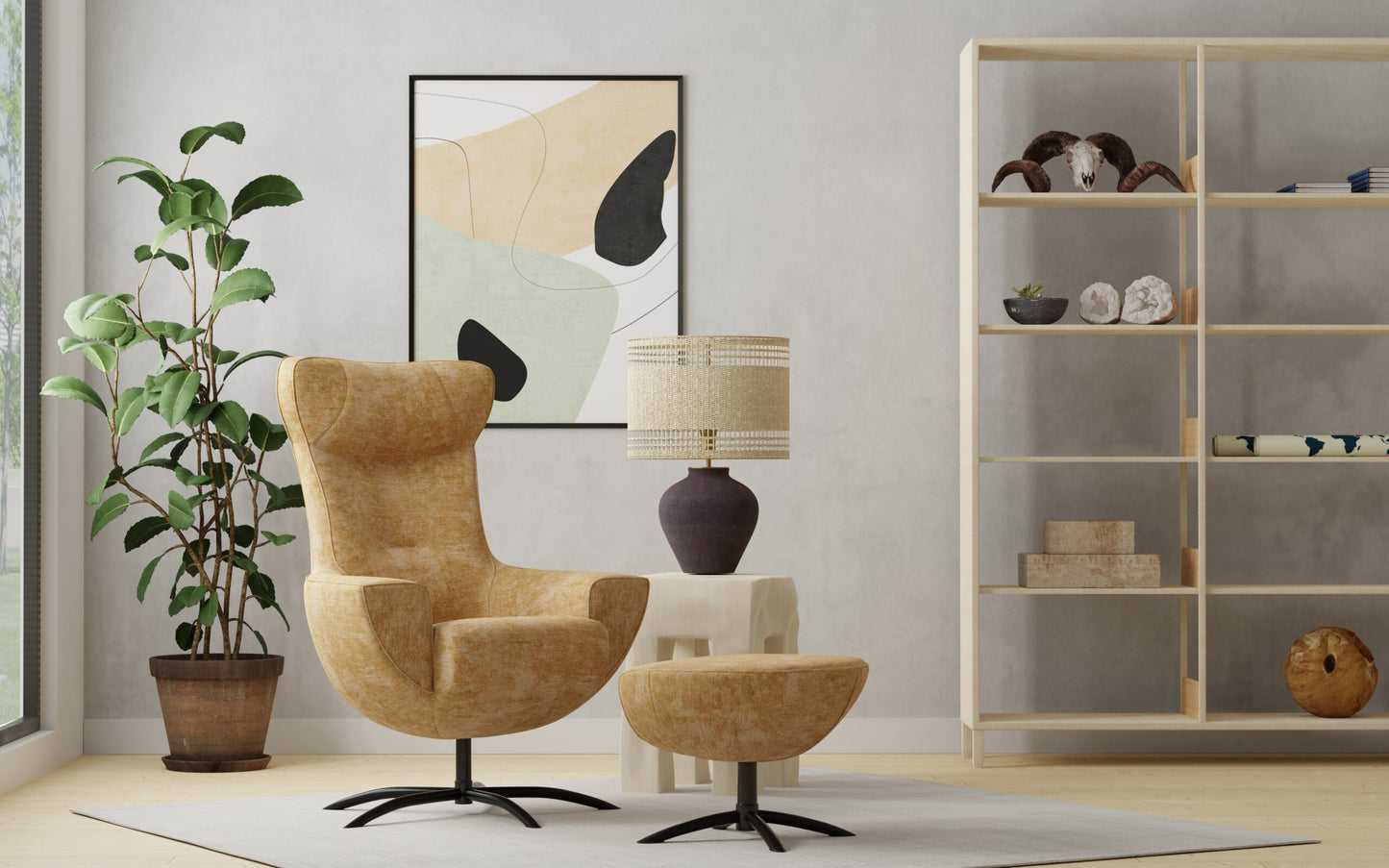 Baloo Chair and Ottoman by Fjords