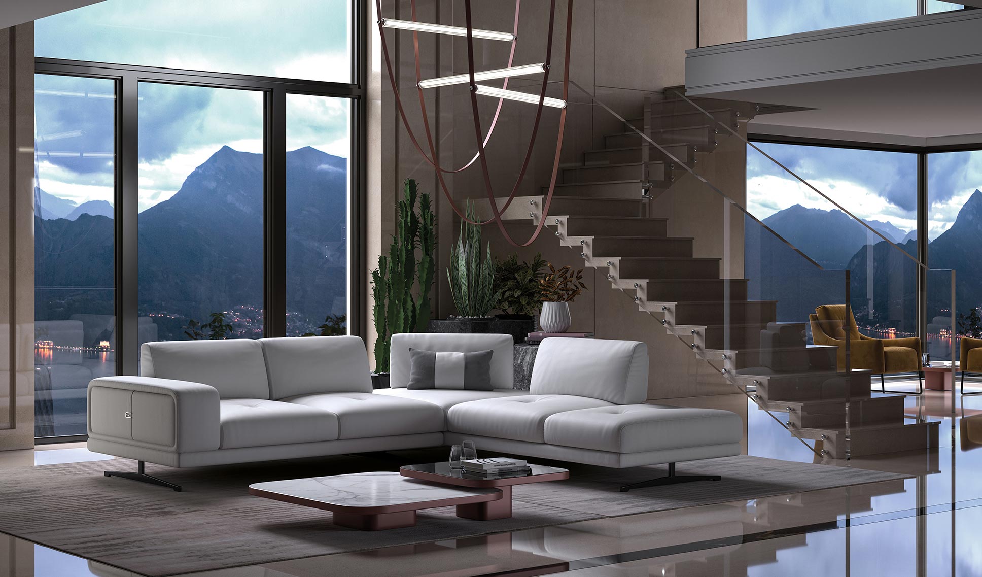 Spazio IS306 Leather Sectional Sofa by Estro Milano - Modern and