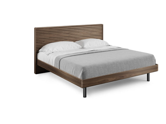BDi Cross LINQ 9129 King Bed in Natural Walnut