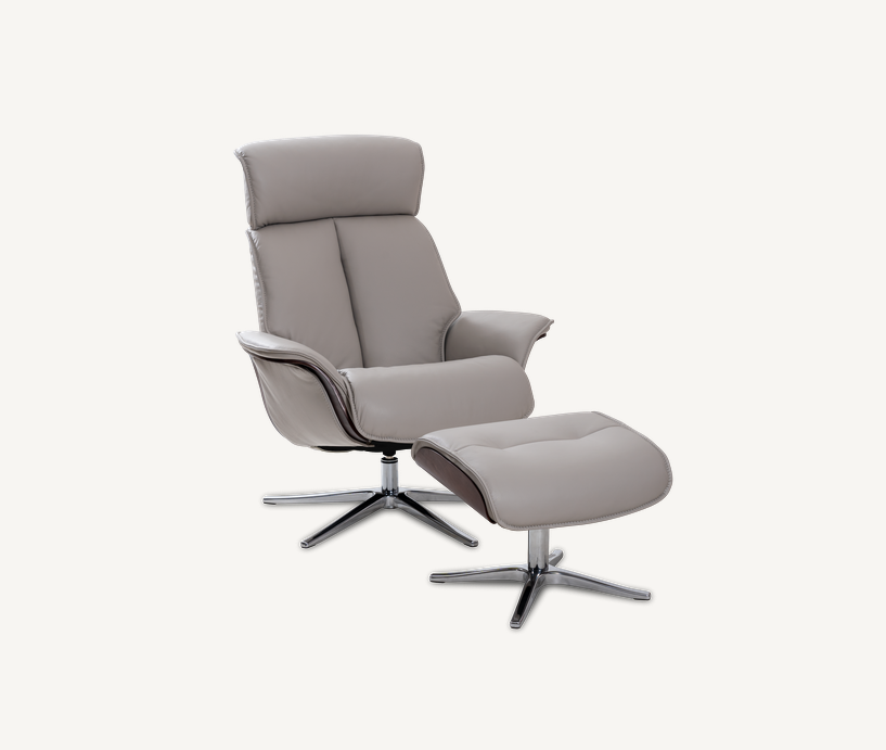 IMG Norway Space 55.58 Chair and Ottoman Set - Sauvage Dove Grey