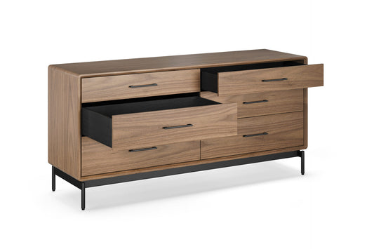 BDi LINQ  9186 6-Drawer Dresser in Natural Walnut