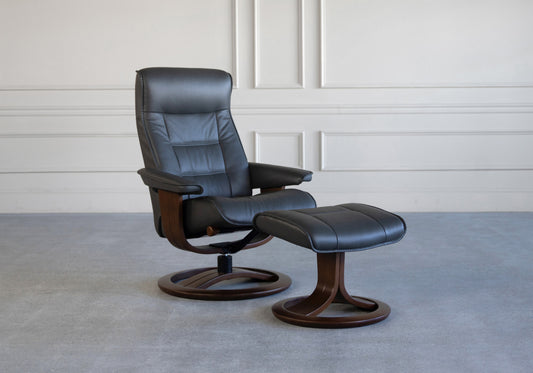 Bravo Leather Recliner with Ottoman