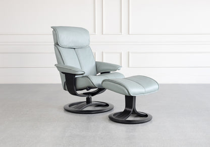 H2 Seating CAPTAIN Leather Recliner with Ottoman (QS)