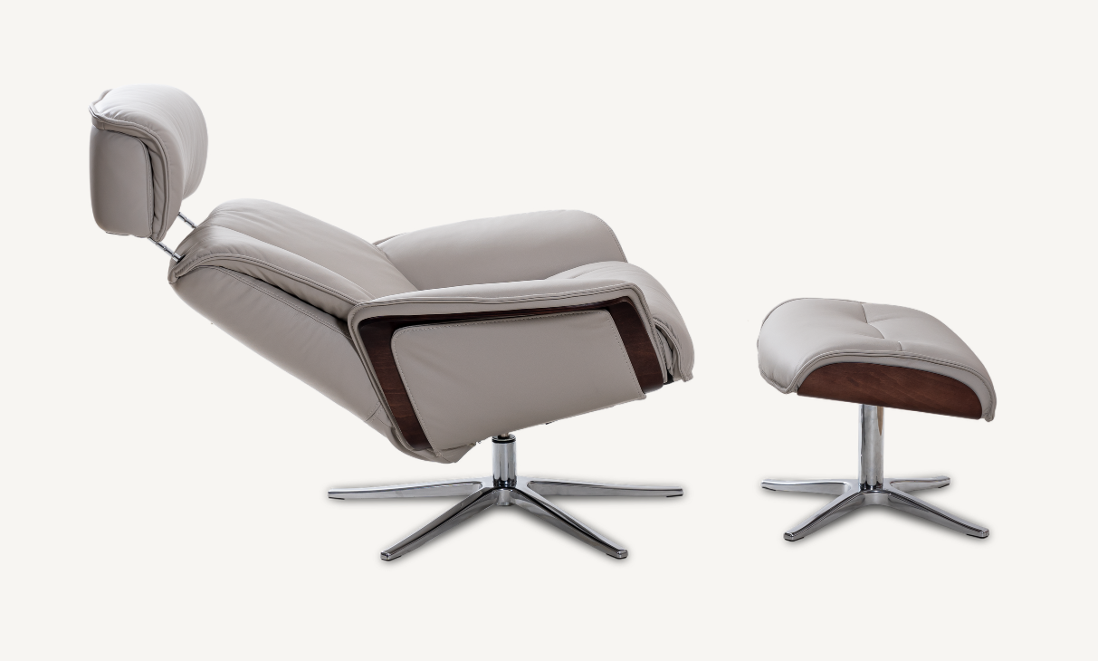 IMG Norway Space 55.58 Chair and Ottoman Set - Sauvage Dove Grey IMG Norway Space 55.58 Chair and Ottoman Set - Sauvage Dove Grey