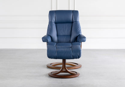 H2 Seating MAGIC Leather Recliner with ottoman -Midnight (QS)