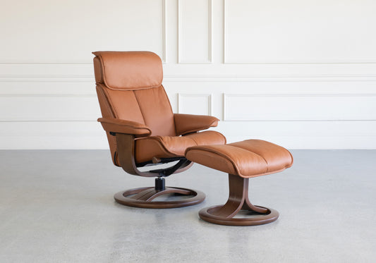H2 Seating CAPTAIN Leather Recliner with Ottoman (QS)