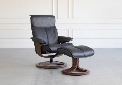 H2 Seating CAPTAIN Leather Recliner with Ottoman (QS)