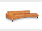 Moroni Casablanca 581 Sectional Sofa + Ottoman in Desert sand, Top grain leather - Affordable Modern Furniture at By Design 