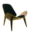 Nuevo Artemis Lounger Chair in Black Fabric and American Walnut - Affordable Modern Furniture at By Design 