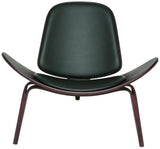 Nuevo Artemis Lounger Chair in Black Leather and American Walnut - Affordable Modern Furniture at By Design 