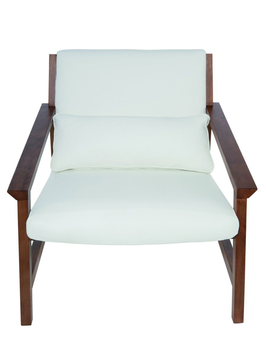 Nuevo Bethany Lounger in White Leather - Affordable Modern Furniture at By Design 