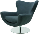 Nuevo Conner Lounge Chair in Dark Grey Wool Upholstery - Affordable Modern Furniture at By Design 