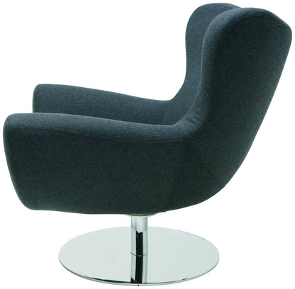 Nuevo Conner Lounge Chair in Dark Grey Wool Upholstery - Affordable Modern Furniture at By Design 