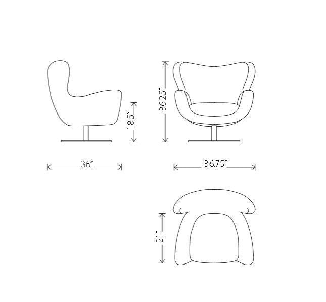Nuevo Conner Lounge Chair in Light Grey Wool Upholstery - Affordable Modern Furniture at By Design 