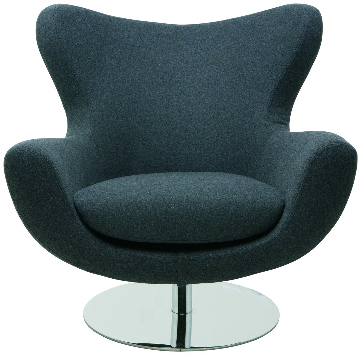 Nuevo Conner Lounge Chair in Dark Grey Wool Upholstery - Affordable Modern Furniture at By Design 