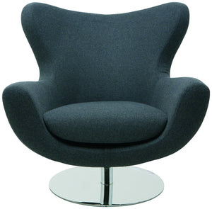 Nuevo Conner Lounge Chair in Dark Grey Wool Upholstery - Affordable Modern Furniture at By Design 