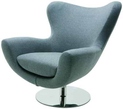 Nuevo Conner Lounge Chair in Light Grey Wool Upholstery - Affordable Modern Furniture at By Design 