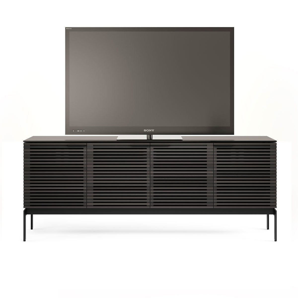 BDi Corridor® SV 7129 - Quad Media Console - Charcoal Stained Ash - Affordable Modern Furniture at By Design 