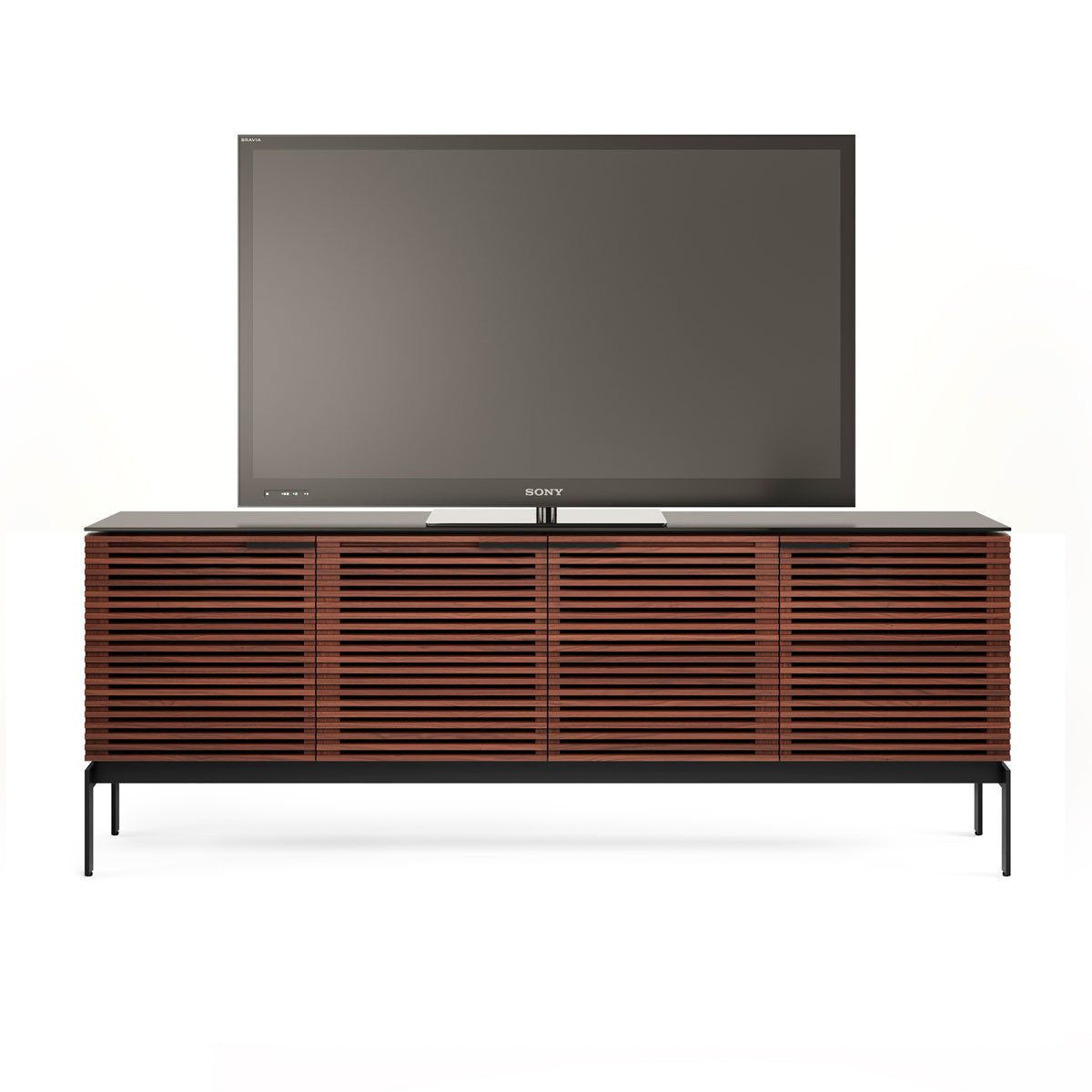 BDi Corridor® SV 7129 - Quad Media Console - Charcoal Stained Ash - Affordable Modern Furniture at By Design 