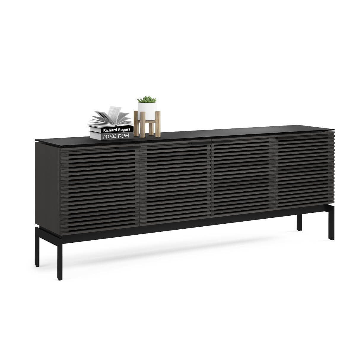BDi Corridor® SV 7129 - Quad Media Console - Charcoal Stained Ash - Affordable Modern Furniture at By Design 