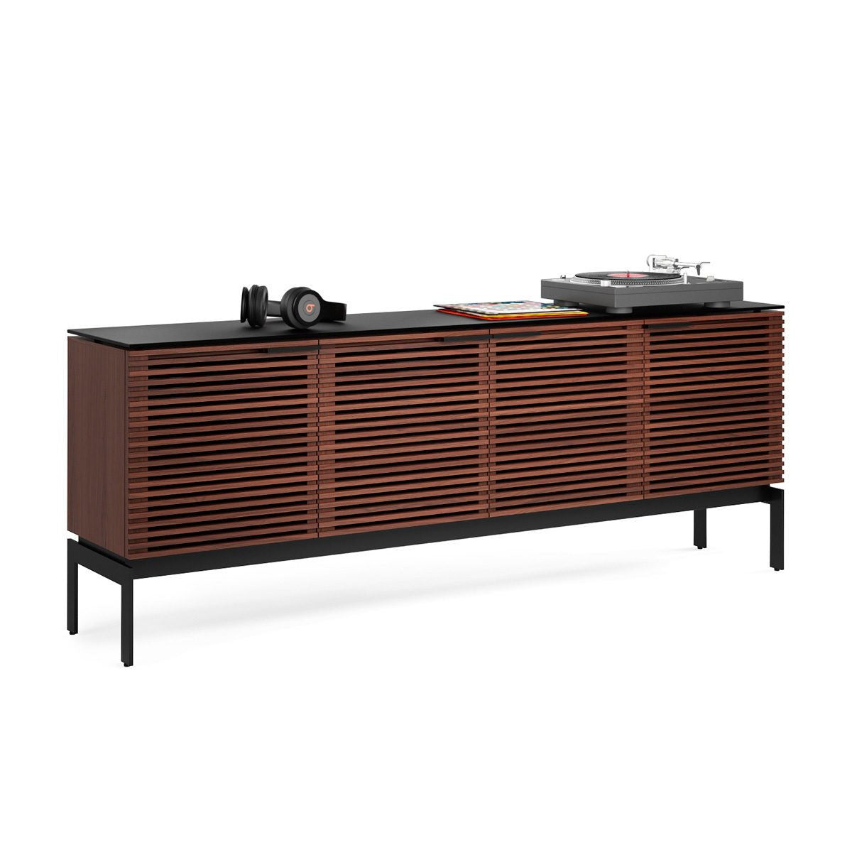 BDi Corridor® SV 7129 - Quad Media Console - Charcoal Stained Ash - Affordable Modern Furniture at By Design 