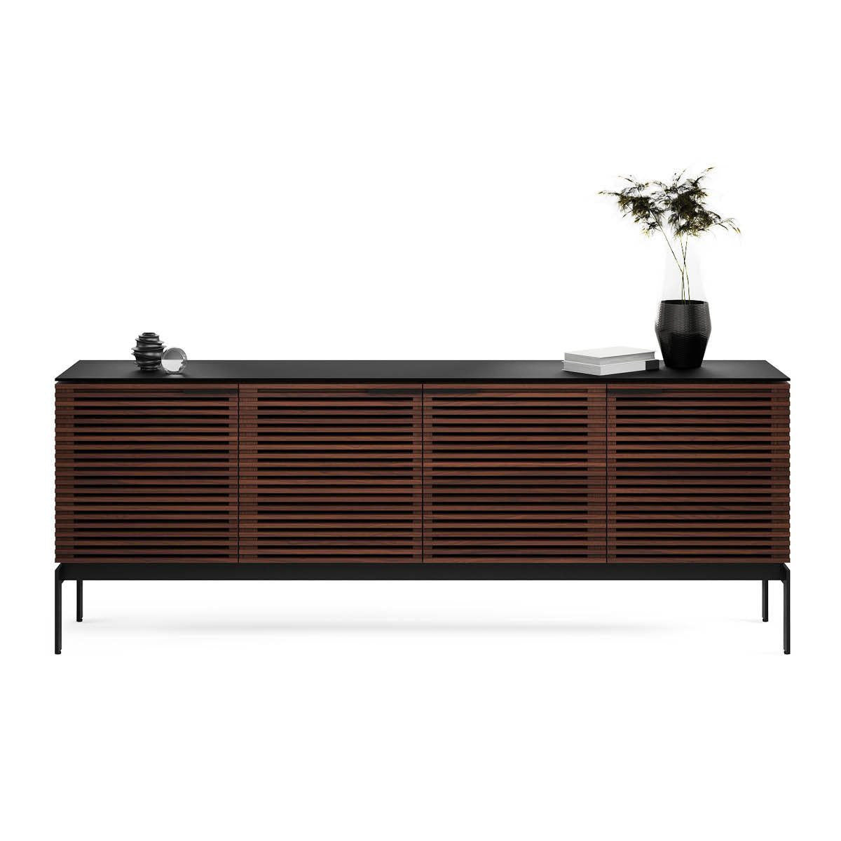 BDi Corridor® SV 7129 - Quad Media Console - Charcoal Stained Ash - Affordable Modern Furniture at By Design 