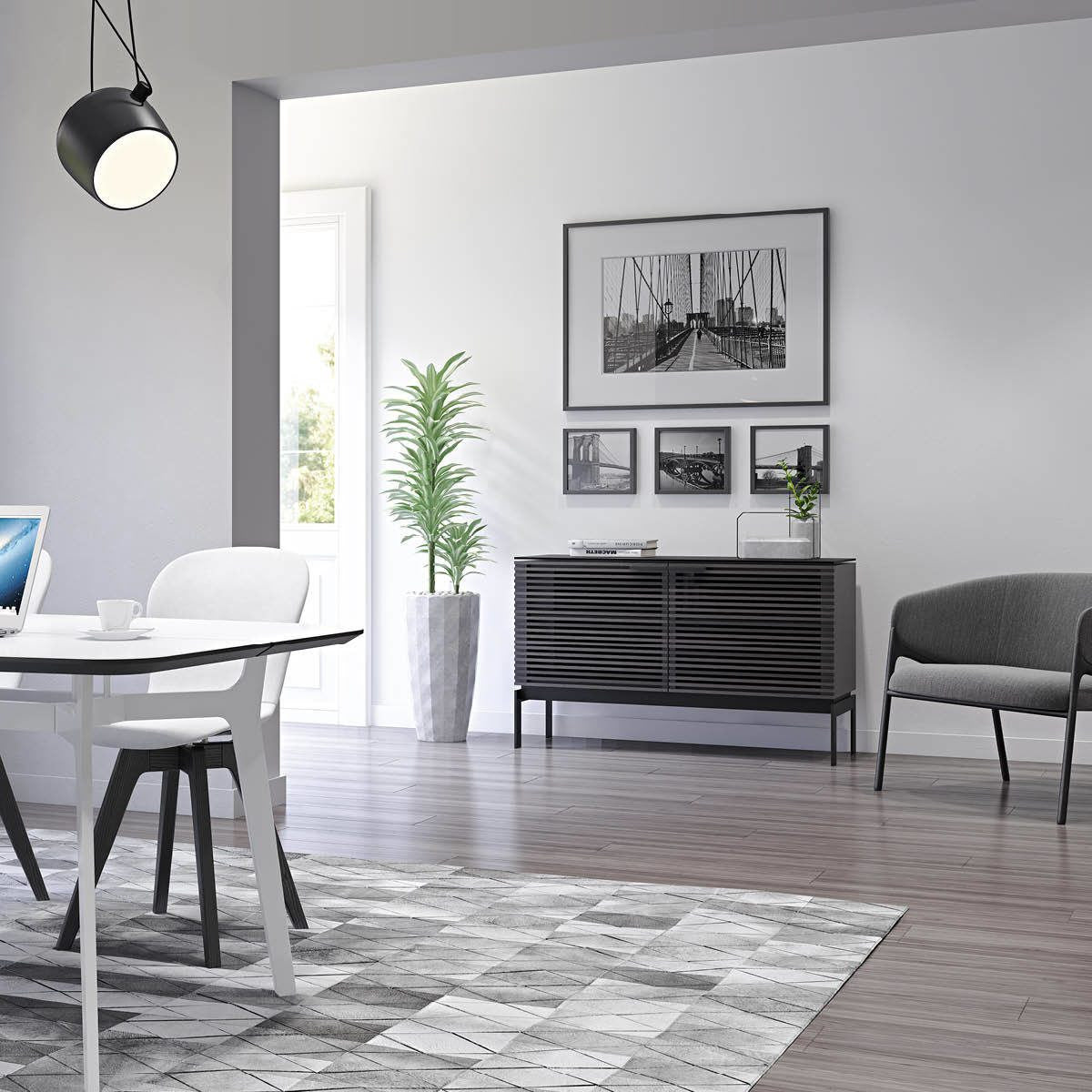 BDi Corridor® SV 7128 - Double Cabinet - Charcoal Stained Ash - Affordable Modern Furniture at By Design 