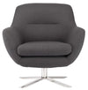 Greta Occasional Chair in Dark Grey Wool and Polished Stainless Base by Nuevo - Affordable Modern Furniture at By Design 