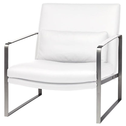 Leonardo Lounger Chair with Stainless Steel Base by Nuevo + 3 colors - Affordable Modern Furniture at By Design 