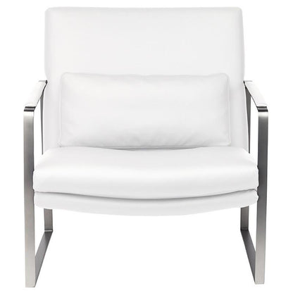 Leonardo Lounger Chair with Stainless Steel Base by Nuevo + 3 colors - Affordable Modern Furniture at By Design 