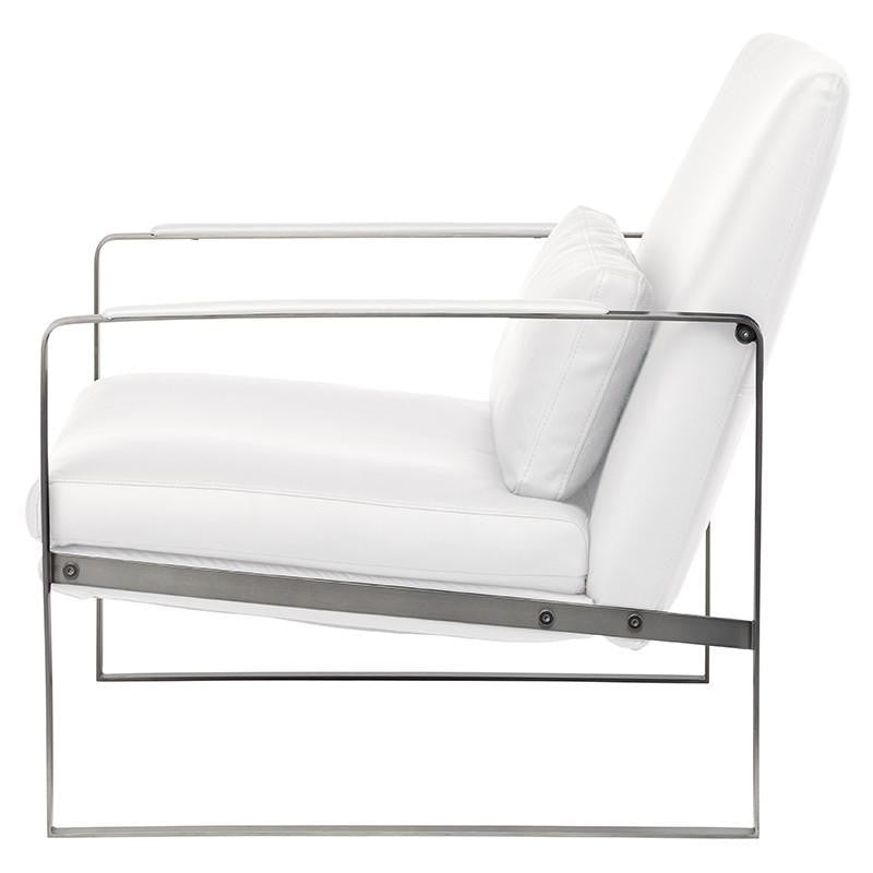 Leonardo Lounger Chair with Stainless Steel Base by Nuevo + 3 colors - Affordable Modern Furniture at By Design 