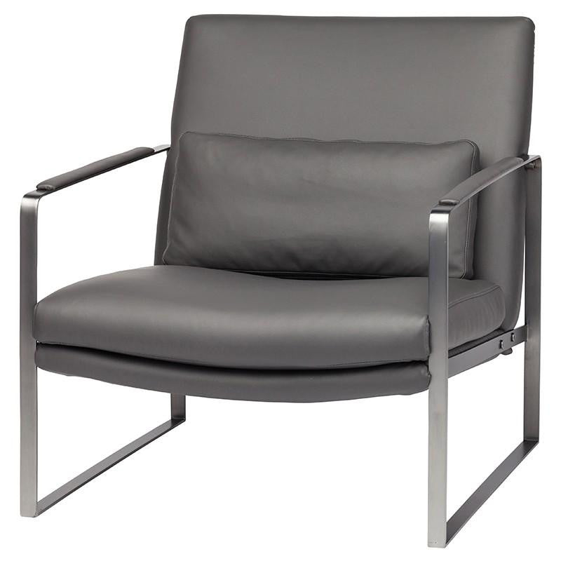 Leonardo Lounger Chair with Stainless Steel Base by Nuevo + 3 colors - Affordable Modern Furniture at By Design 