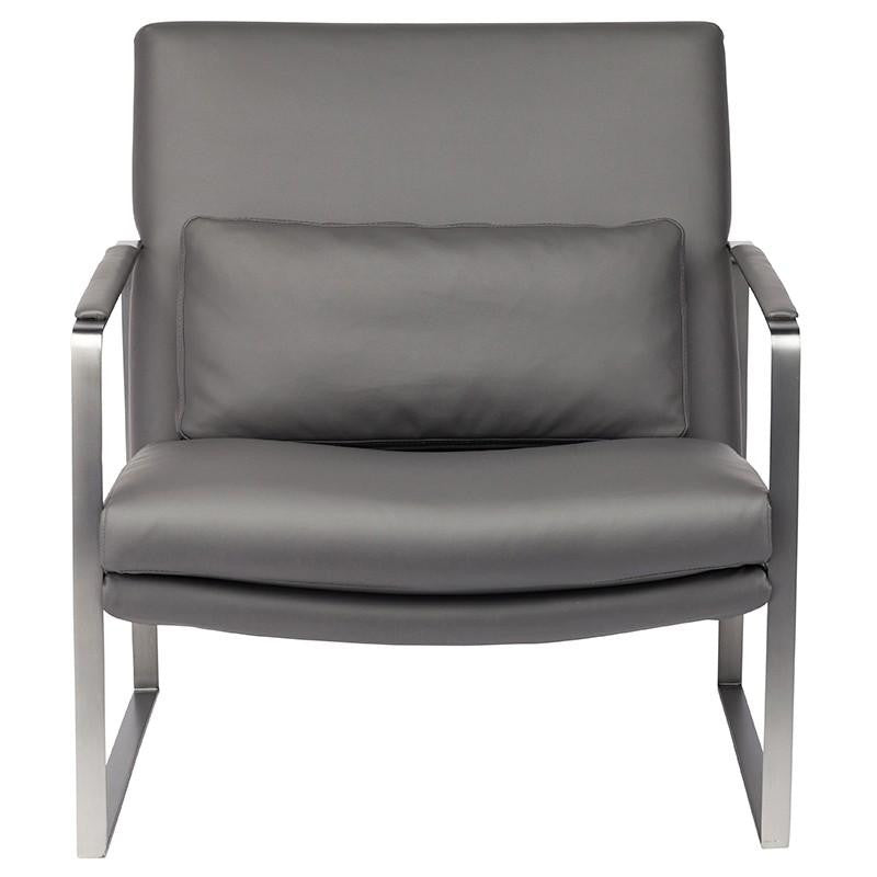 Leonardo Lounger Chair with Stainless Steel Base by Nuevo + 3 colors - Affordable Modern Furniture at By Design 