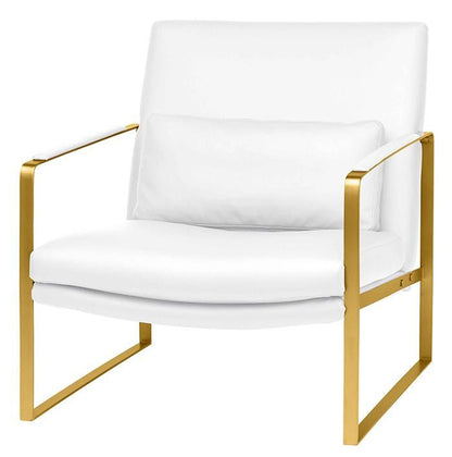 Leonardo Lounger Chair with Polished Gold frame by Nuevo + 2 colors - Affordable Modern Furniture at By Design 