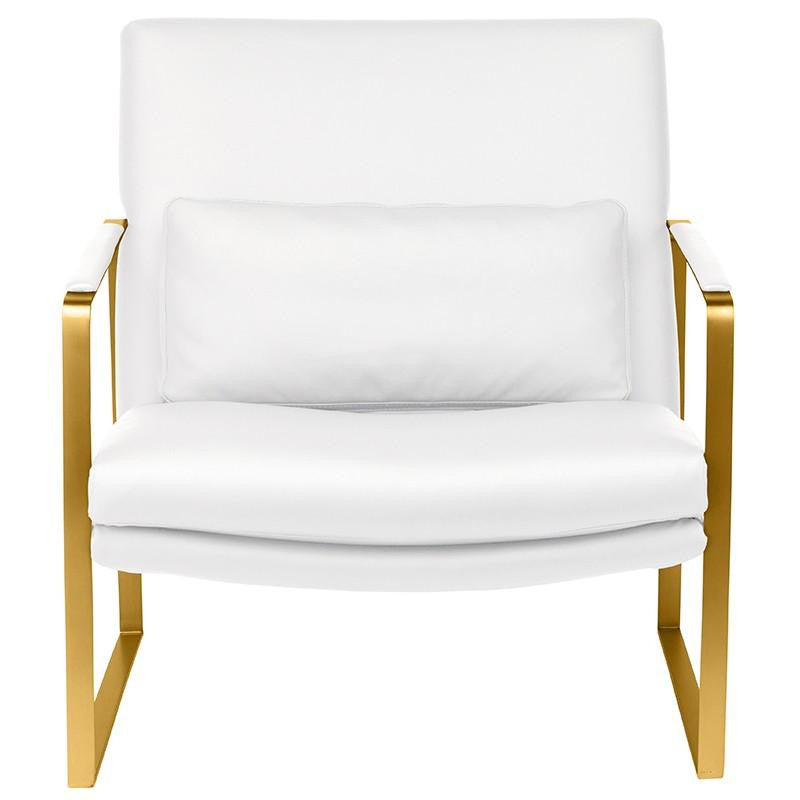 Leonardo Lounger Chair with Polished Gold frame by Nuevo + 2 colors - Affordable Modern Furniture at By Design 