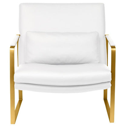 Leonardo Lounger Chair with Polished Gold frame by Nuevo + 2 colors - Affordable Modern Furniture at By Design 