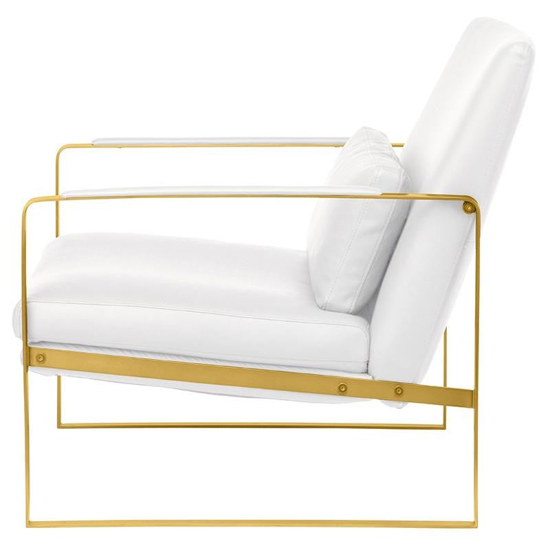 Leonardo Lounger Chair with Polished Gold frame by Nuevo + 2 colors - Affordable Modern Furniture at By Design 