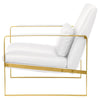 Leonardo Lounger Chair with Polished Gold frame by Nuevo + 2 colors - Affordable Modern Furniture at By Design 