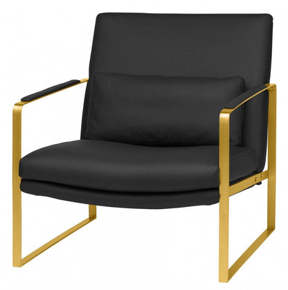 Leonardo Lounger Chair with Polished Gold frame by Nuevo + 2 colors - Affordable Modern Furniture at By Design 