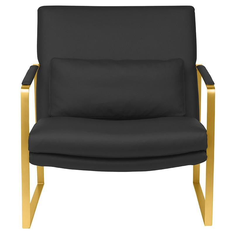Leonardo Lounger Chair with Polished Gold frame by Nuevo + 2 colors - Affordable Modern Furniture at By Design 