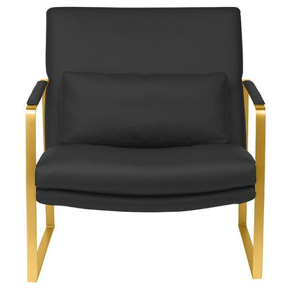 Leonardo Lounger Chair with Polished Gold frame by Nuevo + 2 colors - Affordable Modern Furniture at By Design 