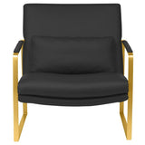 Leonardo Lounger Chair with Polished Gold frame by Nuevo + 2 colors - Affordable Modern Furniture at By Design 