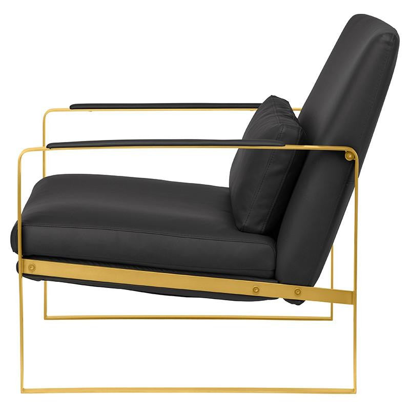 Leonardo Lounger Chair with Polished Gold frame by Nuevo + 2 colors - Affordable Modern Furniture at By Design 