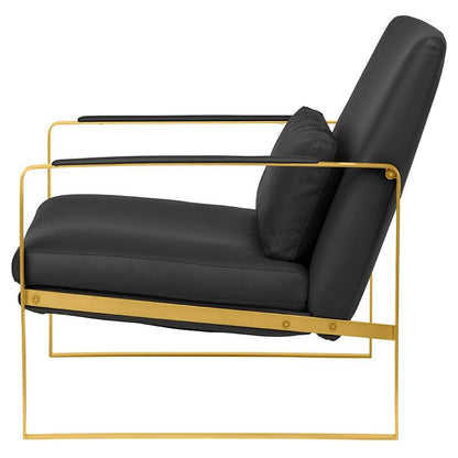 Leonardo Lounger Chair with Polished Gold frame by Nuevo + 2 colors - Affordable Modern Furniture at By Design 