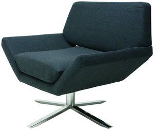 Sly Swivel Lounge Chair in Dark Grey Wool by Nuevo - HGDJ742 - Affordable Modern Furniture at By Design 