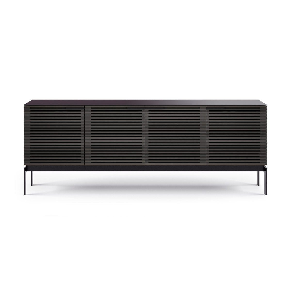 BDi Corridor® SV 7129 - Quad Media Console - Charcoal Stained Ash - Affordable Modern Furniture at By Design 