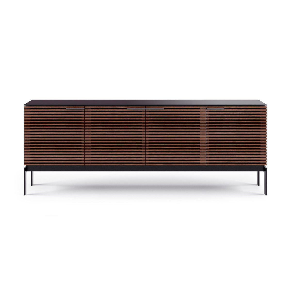 BDi Corridor® SV 7129 - Quad Media Console - Charcoal Stained Ash - Affordable Modern Furniture at By Design 