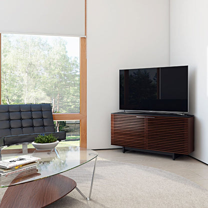 BDi Corridor® 8175 - Corner Media Cabinet - Chocolate Stained Walnut - Affordable Modern Furniture at By Design 